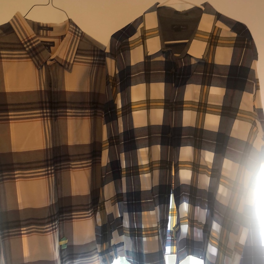 2 2XL Eddie Bauer Classic Fit Oxford Flannels. Worn once